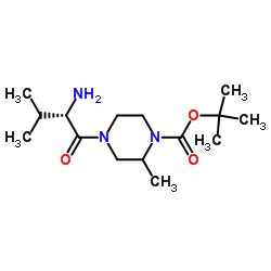 2-Methyl-2-propanyl 2-methyl-4-(L-valyl)-1-piperazinecarboxylate结构式