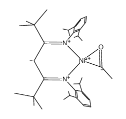 [nickel(OCCH3)(CH(C(tBu)NC6H3(iPr)2)2)] Structure