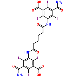 5,5'-(Adipoyldiimino)bis[2,4,6-triiodo-3-(carbamoyl)benzoic acid]结构式