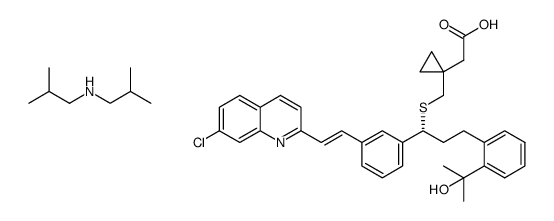 (1-{1-(R)-(E)-{3-[2-(7-chloro-quinolin-2-yl)-vinyl]-phenyl}-3-[2-(1-hydroxy-1-methyl-ethyl)-phenyl]-propylsulfanylmethyl}-cyclopropyl)-acetic acid diisobutylamine salt Structure
