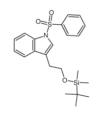 1-(O-tert-butyldimethylsilyl)-2-(3-(1-phenylsulfonyl)indolyl)ethanol Structure