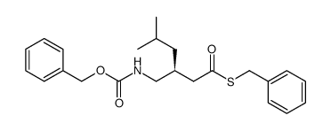 (S)-S-benzyl 3-((((benzyloxy)carbonyl)amino)methyl)-5-methylhexanethioate结构式