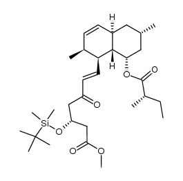 methyl (1S,2S,4aR,6S,8S,8aS,3'R,2''S)-3'-(tert-butyldimethylsiloxy)-7'-[1,2,4a,5,6,7,8,8a-octahydro-2,6-dimethyl-8-[(2''-methylbutyryl)oxy]-1-naphthalenyl]-5'-oxohept-6'-enoate结构式