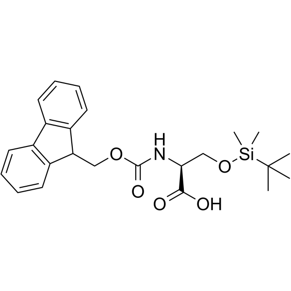 O-[(叔丁基)二甲基硅烷基]-N-[芴甲氧羰基]-L-丝氨酸结构式
