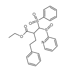 ethyl 4-phenyl-2-((phenylsulfonyl)(pyridin-2-ylsulfinyl)methyl)butanoate结构式