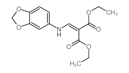 Propanedioic acid,2-[(1,3-benzodioxol-5-ylamino)methylene]-, 1,3-diethyl ester结构式