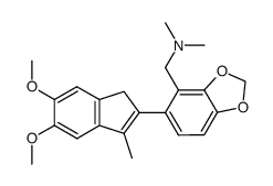 [5-(5,6-dimethoxy-3-methyl-inden-2-yl)-benzo[1,3]dioxol-4-ylmethyl]-dimethyl-amine Structure