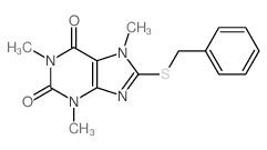 1H-Purine-2,6-dione,3,7-dihydro-1,3,7-trimethyl-8-[(phenylmethyl)thio]- structure