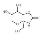 2H-Pyrano[2,3-d]oxazole-2-thione,hexahydro-6,7-dihydroxy-3a-(hydroxymethyl)-, [3aR-(3aa,6a,7a,7aa)]- (9CI) structure