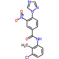 N-(3-Chloro-2-methylphenyl)-3-nitro-4-(1H-1,2,4-triazol-1-yl)benzamide结构式