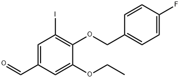 3-ethoxy-4-[(4-fluorobenzyl)oxy]-5-iodobenzaldehyde Structure