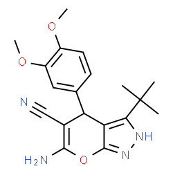 6-amino-3-tert-butyl-4-(3,4-dimethoxyphenyl)-1,4-dihydropyrano[2,3-c]pyrazole-5-carbonitrile picture