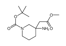 3-AMINO-1-[(1,1-DIMETHYLETHOXY)CARBONYL]-3-PIPERIDINEACETIC ACID METHYL ESTER结构式