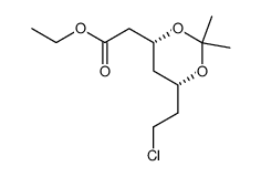 [(4R,6S)-6-(2-Chloro-ethyl)-2,2-dimethyl-[1,3]dioxan-4-yl]-acetic acid ethyl ester Structure