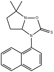 5,6,7,7a-Tetrahydro-5,5-dimethyl-1-(1-naphtyl)pyrrolo[1,2-b][1,2,4]oxadiazole-2(1H)-thione结构式