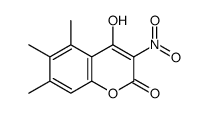 4-hydroxy-5,6,7-trimethyl-3-nitrochromen-2-one结构式