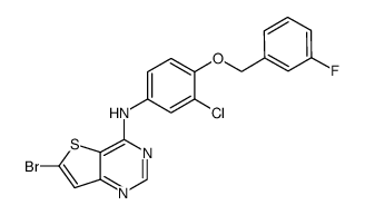 6-bromo-N-(3-chloro-4-((3-fluorobenzyl)oxy)phenyl)thieno[3,2-d]pyrimidin-4-amine结构式