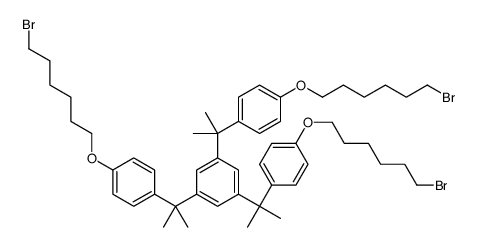 1,3,5-tris[2-[4-(6-bromohexoxy)phenyl]propan-2-yl]benzene结构式