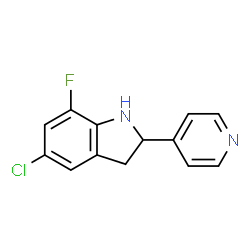 1H-Indole,5-chloro-7-fluoro-2,3-dihydro-2-(4-pyridinyl)-(9CI)结构式