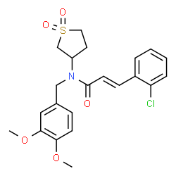 (2E)-3-(2-chlorophenyl)-N-(3,4-dimethoxybenzyl)-N-(1,1-dioxidotetrahydrothiophen-3-yl)prop-2-enamide structure
