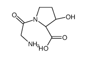 (2S,3S)-1-(2-aminoacetyl)-3-hydroxypyrrolidine-2-carboxylic acid Structure