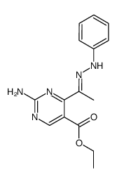 2-amino-4-(1-phenylhydrazono-ethyl)-pyrimidine-5-carboxylic acid ethyl ester Structure