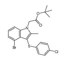 4-bromo-3-[(4-chlorophenyl)thio]-2-methyl-1H-indole-1-acetic acid, 1,1-dimethylethyl ester Structure