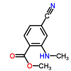 Benzoic acid, 4-cyano-2-(methylamino)-, methyl ester (9CI) Structure