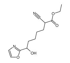 ethyl 2-cyano-7-hydroxy-7-(1,3-oxazol-2-yl)heptanoate结构式