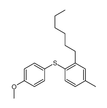 2-hexyl-1-(4-methoxyphenyl)sulfanyl-4-methylbenzene Structure