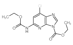 ethyl 5-chloro-3-(ethoxycarbonylamino)-2,7,9-triazabicyclo[4.3.0]nona-2,4,7,10-tetraene-9-carboxylate structure