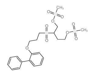 1-[3-[1,4-bis(methylsulfonyloxy)butan-2-ylsulfonyl]propoxy]-2-phenyl-benzene structure