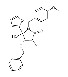 (3R,4S)-4-Benzyloxy-5-furan-2-yl-5-hydroxy-1-(4-methoxy-benzyl)-3-methyl-pyrrolidin-2-one Structure
