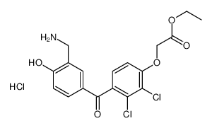 ethyl 2-[4-[3-(aminomethyl)-4-hydroxybenzoyl]-2,3-dichlorophenoxy]acetate,hydrochloride结构式