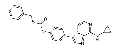 [4-(8-cyclopropylamino-imidazo[1,2-a]pyrazin-3-yl)-phenyl]-carbamic acid benzyl ester结构式