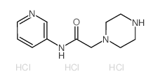 3-{[(Piperazin-1-yl)acetyl]amino}pyridine trihydrochloride, 1-{2-Oxo-2-[(pyridin-3-yl)amino]ethyl}piperazine trihydrochloride Structure