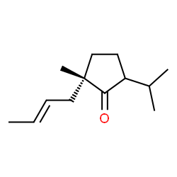 Cyclopentanone, 2-(2E)-2-butenyl-2-methyl-5-(1-methylethyl)-, (2S)- (9CI) Structure