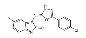 3-[[5-(4-chlorophenyl)-1,3,4-oxadiazol-2-yl]amino]-5-methylindol-2-one结构式