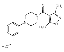 (3,5-二甲基-4-异唑基)[4-(3-甲氧基苯基)-1-哌嗪基]-甲酮结构式