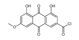 4,5-dihydroxy-7-methoxy-9,10-dioxo-9,10-dihydro-anthracene-2-carbonyl chloride结构式