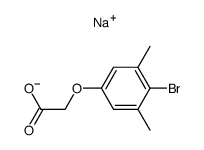 sodium 4-bromo-3,5-dimethylphenoxyacetate结构式