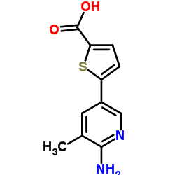 5-(6-Amino-5-methyl-3-pyridinyl)-2-thiophenecarboxylic acid结构式