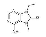 6-amino-9-ethyl-7-methylpurin-8-one结构式