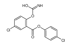 (4-chlorophenyl) 2-carbamoyloxy-5-chlorobenzoate结构式