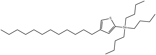 三丁基(4-十二烷基噻吩-2-基)锡烷结构式