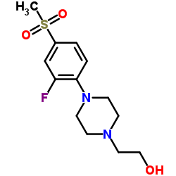 1-[2-FLUORO-4-(METHYLSULPHONYL)PHENYL]-4-(2-HYDROXYETHYL)PIPERAZINE结构式