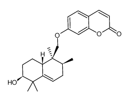 (+)-7-[(1,2,3,5,6,7,8,8a-Octahydro-6-hydroxy-1,2,5,5-tetramethylnaphthalen-1-yl)methoxy]-2H-1-benzopyran-2-one结构式