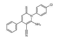 2-Amino-1-(4-chloro-phenyl)-4-phenyl-6-thioxo-1,6-dihydro-pyridine-3-carbonitrile Structure