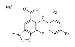 6-(4-bromo-2-chlorophenylamino)-7-fluoro-3-methyl-3H-benzoimidazole-5-carboxylic acid Na salt结构式
