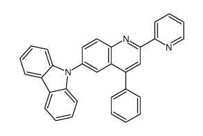 9-(4-phenyl-2-pyridin-2-ylquinolin-6-yl)carbazole结构式